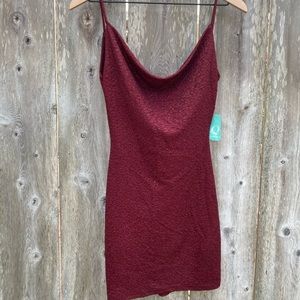 Cowl-neck glittery bodycon dress, Size M